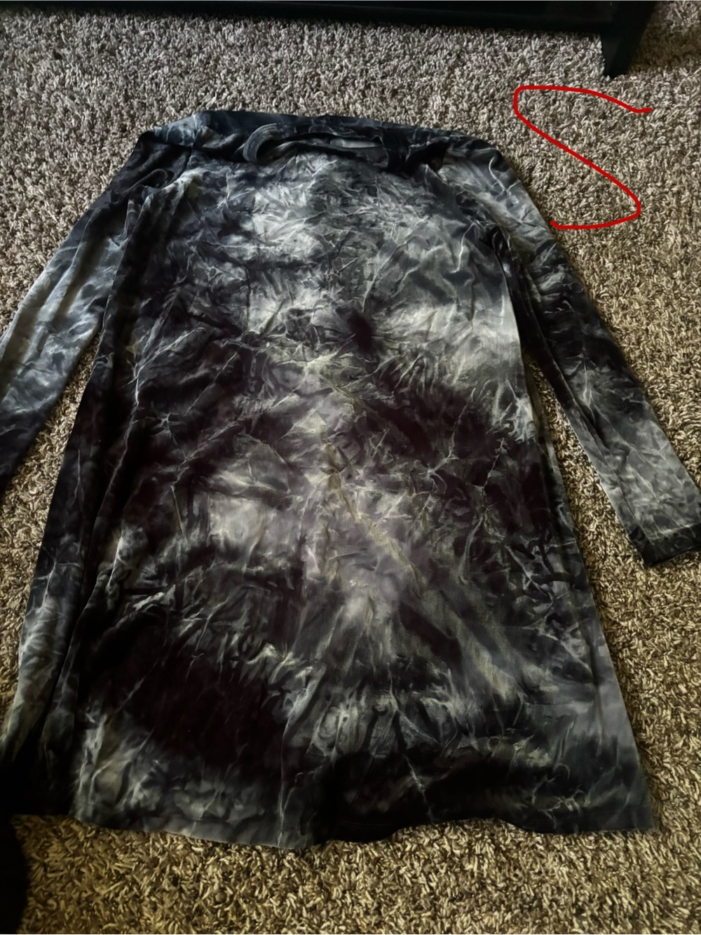 EARTHBOUND Black and Gray Tie-Dye Maxi Dress